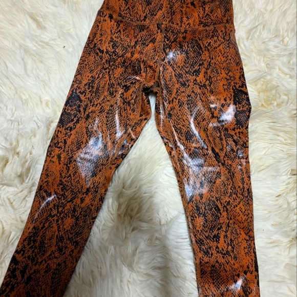 Orange and Black Snake Print Women's Top 2 Pc Set - Picture 4 of 4